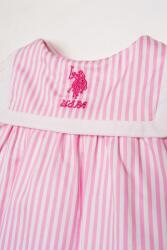 U.S. Polo Assn. Kız Bebek Külotlu Elbise %100 Pamuk Poplin Çizgili Yazlık 2’li Takım - 2
