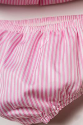 U.S. Polo Assn. Kız Bebek Külotlu Elbise %100 Pamuk Poplin Çizgili Yazlık 2’li Takım - 3