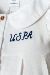 U.S. Polo Assn. Kız Bebek Müslin 2’li Takım %100 Pamuk Bluz & İki İplik Pantolon Yazlık Şık Kombin (1)