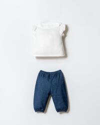 U.S. Polo Assn. Kız Bebek Müslin 2’li Takım %100 Pamuk Bluz & İki İplik Pantolon Yazlık Şık Kombin - 4