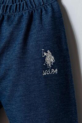 U.S. Polo Assn. Kız Bebek Müslin 2’li Takım %100 Pamuk Bluz & İki İplik Pantolon Yazlık Şık Kombin - 3