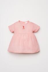 U.S. Polo Assn. Kız Bebek Müslin Elbise %100 Pamuk – Yazlık, Nefes Alan Kumaş Somon