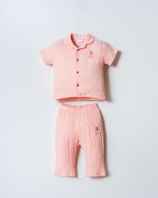 U.S. Polo Assn. Kız Bebek Müslin Pijama Takımı %100 Pamuklu Yazlık 2’li Takım - 20