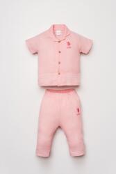 U.S. Polo Assn. Kız Bebek Müslin Pijama Takımı %100 Pamuklu Yazlık 2’li Takım - 1