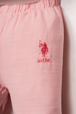 U.S. Polo Assn. Kız Bebek Müslin Pijama Takımı %100 Pamuklu Yazlık 2’li Takım - 3