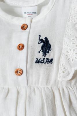 U.S. Polo Assn. Kız Bebek Müslin Şort Takım %100 Pamuk Fisto Detaylı Yazlık 2’li Kombin - 2