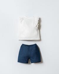 U.S. Polo Assn. Kız Bebek Müslin Şort Takım %100 Pamuk Fisto Detaylı Yazlık 2’li Kombin - 4