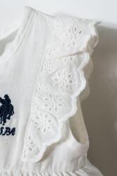 U.S. Polo Assn. Kız Bebek Müslin Şort Takım %100 Pamuk Fisto Detaylı Yazlık 2’li Kombin - 5