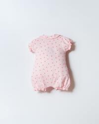 US Polo Assn. Kız Bebek Pike Tulum %100 Pamuk – Kalpli Desenli, Kısa Kollu Yazlık Bebek Tulum - 4