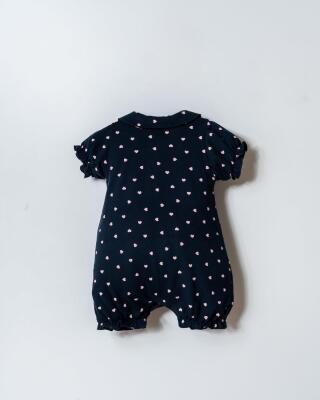 US Polo Assn. Kız Bebek Pike Tulum %100 Pamuk – Kalpli Desenli, Kısa Kollu Yazlık Bebek Tulum - 14