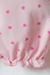 US Polo Assn. Kız Bebek Pike Tulum %100 Pamuk – Kalpli Desenli, Kısa Kollu Yazlık Bebek Tulum - 3