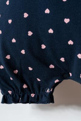 US Polo Assn. Kız Bebek Pike Tulum %100 Pamuk – Kalpli Desenli, Kısa Kollu Yazlık Bebek Tulum - 15