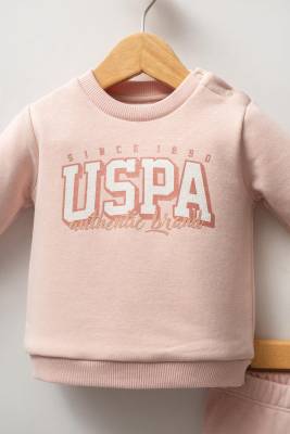 U.S. Polo Assn. - U.S. Polo Assn. Kız Bebek Pudra 3 İplik Alt Üst Takım (1)