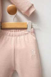 U.S. Polo Assn. Kız Bebek Pudra 3 İplik Alt Üst Takım - Thumbnail