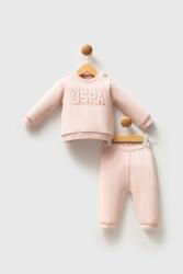 U.S. Polo Assn. Kız Bebek Pudra 3 İplik Alt Üst Takım  - 1