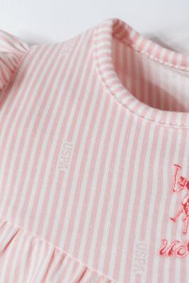 U.S. Polo Assn. Kız Bebek Şort T-Shirt Takım , Yazlık Bebek Takımı  - 4