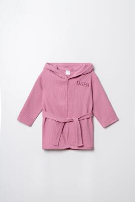 U.S. Polo Assn. Kız Bebek Waffle Bornoz %100 Pamuk - 1