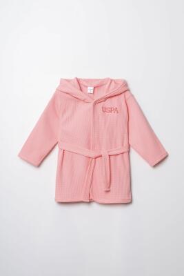 U.S. Polo Assn. Kız Bebek Waffle Bornoz %100 Pamuk - 11
