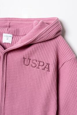 U.S. Polo Assn. Kız Bebek Waffle Bornoz %100 Pamuk - 2