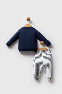 U.S. Polo Assn. Lacivert Erkek Bebek Alt Üst Takım, %100 Pamuklu, Çizgili - 4