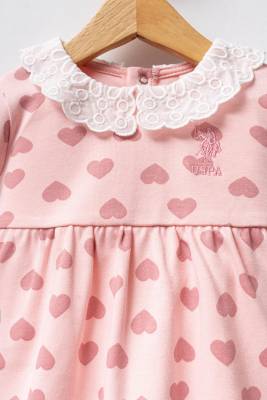 U.S. Polo Assn. - U.S. Polo Assn. Uzunkol %100 Pamuklu Kalpli Kız Bebek Elbise (1)