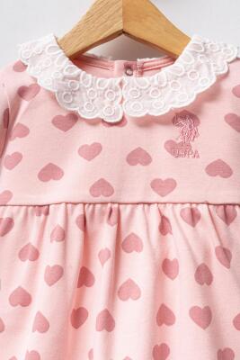 U.S. Polo Assn. Uzunkol %100 Pamuklu Kalpli Kız Bebek Elbise - 2
