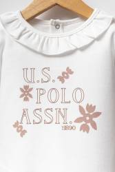 U.S. Polo Assn. Yazı Baskılı Kız Bebek alt üst takım, %100 Pamuk - Thumbnail