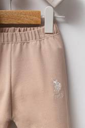 U.S. Polo Assn. Yazı Baskılı Kız Bebek alt üst takım, %100 Pamuk - Thumbnail