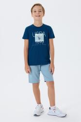 U.S. Polo Assn Yazı Basklı Erkek Çocuk Şortlu Takım, %100 Pamuk Yazlık Tişört & Bermuda Şort Takım - 11