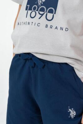 U.S. Polo Assn Yazı Basklı Erkek Çocuk Şortlu Takım, %100 Pamuk Yazlık Tişört & Bermuda Şort Takım - 17