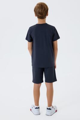 U.S. Polo Assn Yazı Basklı Erkek Çocuk Şortlu Takım, %100 Pamuk Yazlık Tişört & Bermuda Şort Takım - 4