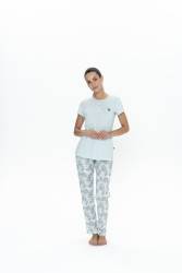 Us Polo Bisiklet Yaka, Düğmeli, Kısakol Pijama Takım, %50 Modal %50 pamuk - Thumbnail