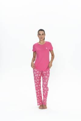 U.S. Polo Assn. - Us Polo, Bisiklet Yaka Kısakol, Viskon Kadın Pijama Takım