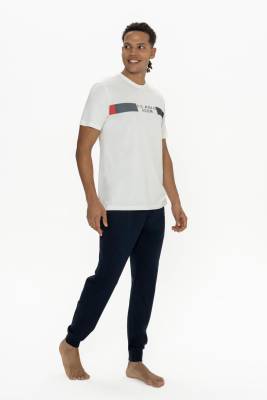 U.S. Polo Assn. - U.S. Polo Erkek %100 Pamuk Pijama Takım, Dar Paça, Bisiklet Yaka, Kısakol, Cep Detaylı (1)