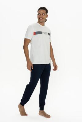 U.S. Polo Erkek %100 Pamuk Pijama Takım, Dar Paça, Bisiklet Yaka, Kısakol, Cep Detaylı - 2