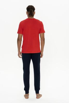 U.S. Polo Erkek %100 Pamuk Pijama Takım, Dar Paça, Bisiklet Yaka, Kısakol, Cep Detaylı - 5