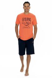 U.S. Polo Erkek %100 Pamuk Takım, Yazı Baskılı Kısakol T-shirt ve Cepli Şort Takım - 1
