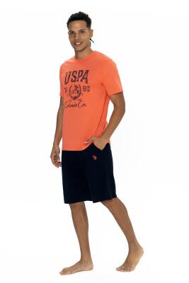 U.S. Polo Erkek %100 Pamuk Takım, Yazı Baskılı Kısakol T-shirt ve Cepli Şort Takım - 2