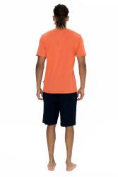 U.S. Polo Erkek %100 Pamuk Takım, Yazı Baskılı Kısakol T-shirt ve Cepli Şort Takım - 3