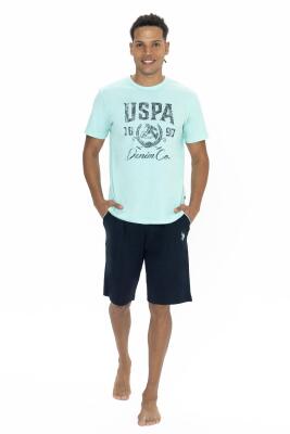U.S. Polo Erkek %100 Pamuk Takım, Yazı Baskılı Kısakol T-shirt ve Cepli Şort Takım - 7