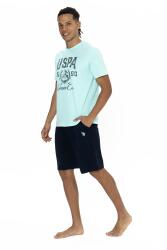 U.S. Polo Erkek %100 Pamuk Takım, Yazı Baskılı Kısakol T-shirt ve Cepli Şort Takım - 8