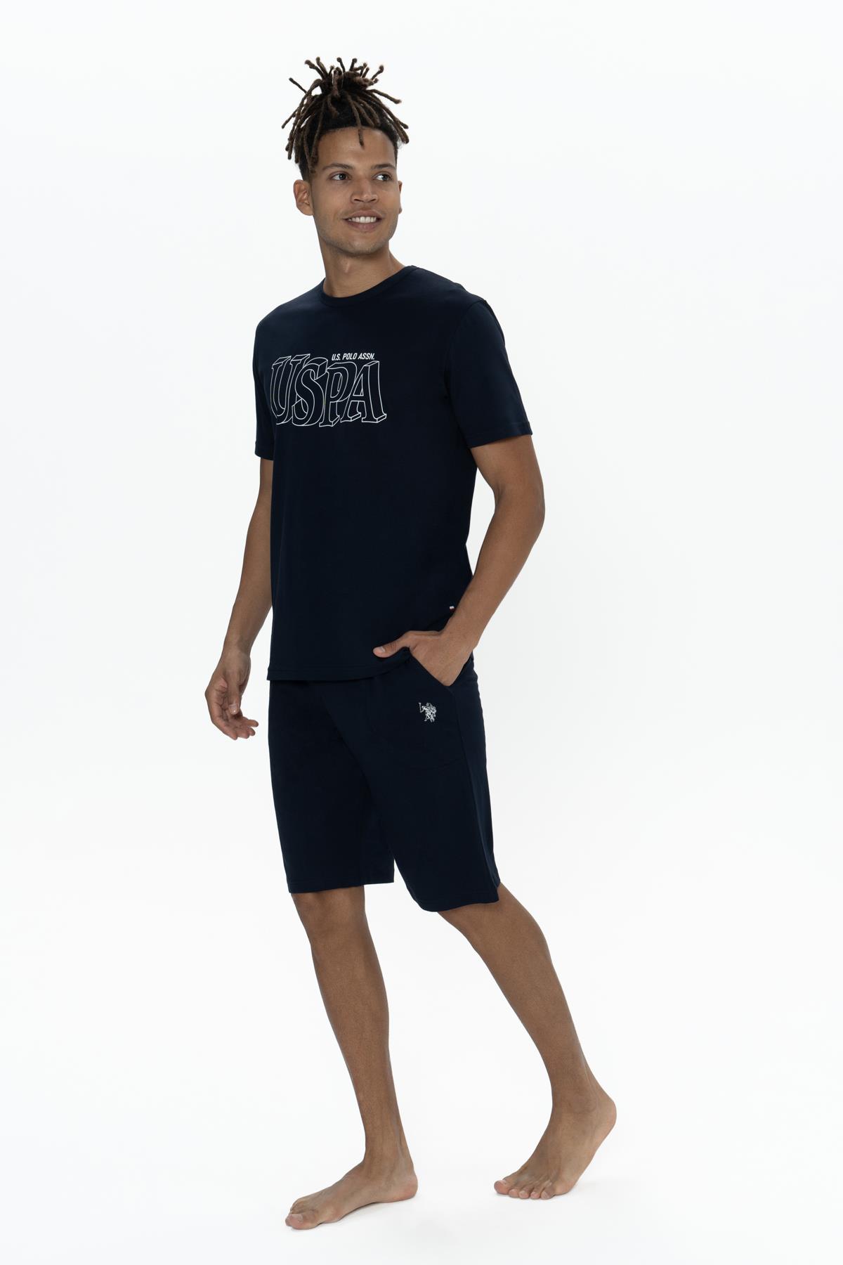 U.S. Polo Erkek %100 Pamuklu T-shirt Pijama ve Şort Takım