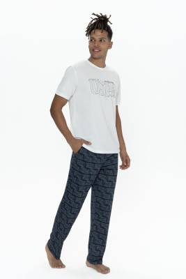 U.S. Polo Assn. - U.S. Polo Erkek %100 Pamuklu T-shirt Pijama ve Şort Takım