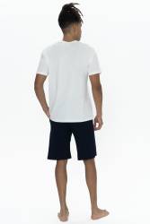 U.S. Polo Erkek %100 Pamuklu T-shirt Pijama ve Şort Takım - Thumbnail