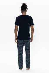 U.S. Polo Erkek %100 Pamuklu T-shirt Pijama ve Şort Takım - Thumbnail