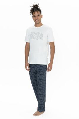 U.S. Polo Erkek %100 Pamuklu T-shirt Pijama ve Şort Takım - 3