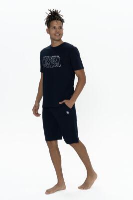 U.S. Polo Erkek %100 Pamuklu T-shirt Pijama ve Şort Takım - 8
