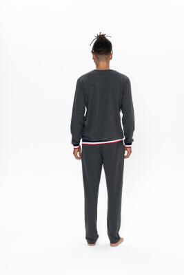 Us Polo Erkek 2 İplik Dokuma Ev Giyim Pijama Takım, Uzunkol, Bisiklet Yaka, Cepli - 2