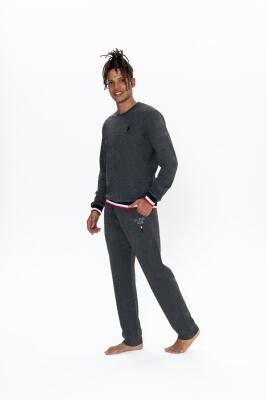 Us Polo Erkek 2 İplik Dokuma Ev Giyim Pijama Takım, Uzunkol, Bisiklet Yaka, Cepli - 3