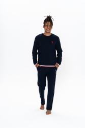 Us Polo Erkek 2 İplik Dokuma Ev Giyim Pijama Takım, Uzunkol, Bisiklet Yaka, Cepli - 4